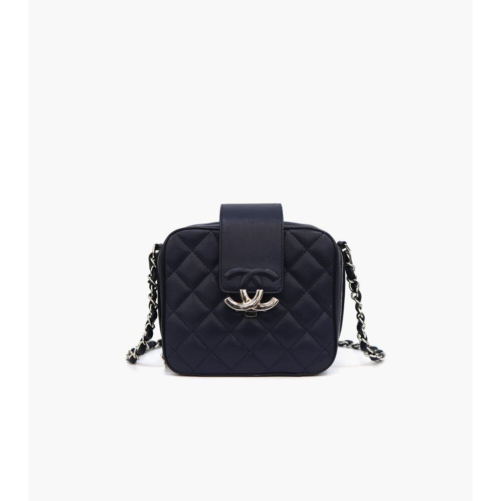 CHANEL Navy Cosmetic Shoulder Bag A-A13776